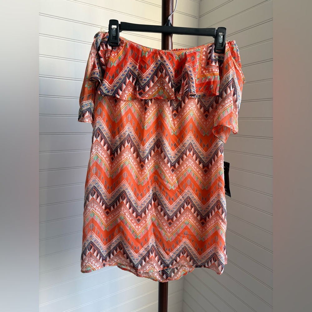 2 Hearts Vibrant Orange Patterned Dress